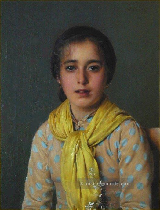 Mädchen mit gelbem Schal Frau Vittorio Matteo Corcos Ölgemälde